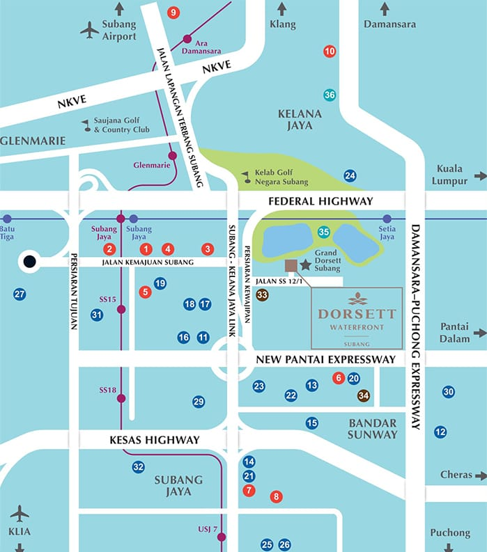 Dorsett Waterfront Subang | Location